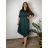 Shirt 3/4 sleeve ladies strip (4XL/5XL ONE SIZE) ITALSKÁ MÓDA IM422026 46/48/50 black