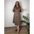 Shirt 3/4 sleeve ladies strip (4XL/5XL ONE SIZE) ITALSKÁ MÓDA IM422026 46/48/50 black
