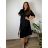 Shirt 3/4 sleeve ladies strip (4XL/5XL ONE SIZE) ITALSKÁ MÓDA IM422026 46/48/50 black