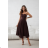 Women's (34-38) POLISH FASHION PMLWD24AMELIA Strapless Sequin Long Party Dress brown Chocolate 34