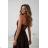 Women's (34-38) POLISH FASHION PMLWD24AMELIA Strapless Sequin Long Party Dress brown Chocolate 34