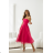 Women's (34-38) POLISH FASHION PMLWD24AMELIA Strapless Sequin Long Party Dress růžová fuchsiová 38