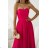 Women's (34-38) POLISH FASHION PMLWD24AMELIA Strapless Sequin Long Party Dress růžová fuchsiová 38