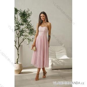 Women's (34-38) POLISH FASHION PMLWD24AMELIA Strapless Sequin Long Party Dress