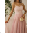 Women's (34-38) POLISH FASHION PMLWD24AMELIA Strapless Sequin Long Party Dress rose old rose 34
