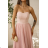 Women's (34-38) POLISH FASHION PMLWD24AMELIA Strapless Sequin Long Party Dress rose old rose 34