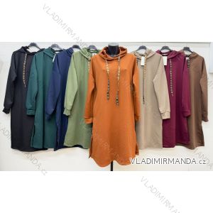 Long sweatshirt with a hood butter women's oversized (44/46/48 ONE SIZE) ITALIAN FASHION IM4260321