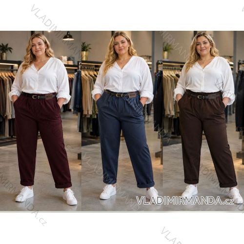 Women's oversized long pants with belt (42/44/46 ONE SIZE) ITALIAN FASHION IM4260327
