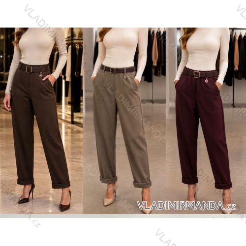 Women's long buttery trousers with belt (38/40/42 ONE SIZE) ITALIAN FASHION IM4260328