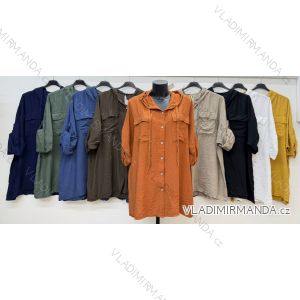 Classic 3/4 long sleeve shirt for women, oversized (54/56/58 ONE SIZE) ITALIAN FASHION IM4260329