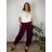 Elegant sweatpants with belt, women's oversized (42/44/46 ONE SIZE) ITALIAN FASHION IM4260310 44/46/48 wine