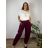 Elegant sweatpants with belt, women's oversized (42/44/46 ONE SIZE) ITALIAN FASHION IM4260310 44/46/48 wine