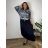 Women's long pleated skirt with belt, oversized (44/46/48 ONE SIZE) ITALIAN FASHION IM4260315 44/46/48 black