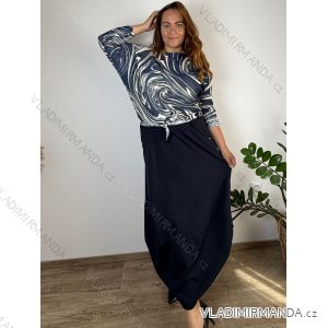 Women's long pleated skirt with belt, oversized (44/46/48 ONE SIZE) ITALIAN FASHION IM4260315
