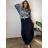 Women's long pleated skirt with belt, oversized (44/46/48 ONE SIZE) ITALIAN FASHION IM4260315 44/46/48 black