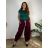 Women's Long Summer Pants with Belt (S/M ONE SIZE) ITALIAN FASHION IMD24080  šedá tmavá