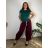 Women's Long Summer Pants with Belt (S/M ONE SIZE) ITALIAN FASHION IMD24080  šedá tmavá
