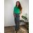 Women's Long Summer Pants with Belt (S/M ONE SIZE) ITALIAN FASHION IMD24080  šedá tmavá