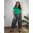 Women's Long Summer Pants with Belt (S/M ONE SIZE) ITALIAN FASHION IMD24080  šedá tmavá
