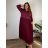 Women's long sleeve corduroy cotton dress, oversized (46/48/50 ONE SIZE) ITALIAN FASHION IM4260322  wine