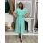 Long casual short sleeve women's dress, oversized (42/44/46 ONE SIZE) ITALIAN FASHION IMD2525370 S / M / L light mint