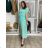 Long casual short sleeve women's dress, oversized (42/44/46 ONE SIZE) ITALIAN FASHION IMD2525370 S / M / L light mint