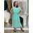 Long casual short sleeve women's dress, oversized (42/44/46 ONE SIZE) ITALIAN FASHION IMD2525370 S / M / L light mint