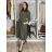 Women's Long Sleeve Belted Shirt Dress (S/M ONE SIZE) ITALIAN FASHION  IMPSS260002/DUR S / M / L black
