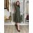 Women's Long Sleeve Belted Shirt Dress (S/M ONE SIZE) ITALIAN FASHION  IMPSS260002/DUR S / M / L black