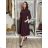 Women's Long Sleeve Belted Shirt Dress (S/M ONE SIZE) ITALIAN FASHION  IMPSS260002/DUR S / M / L black