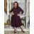 Women's Long Sleeve Belted Shirt Dress (S/M ONE SIZE) ITALIAN FASHION  IMPSS260002/DUR S / M / L black