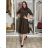 Women's Long Sleeve Belted Shirt Dress (S/M ONE SIZE) ITALIAN FASHION  IMPSS260002/DUR S / M / L black