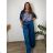 Women's Long Chiffon Short Sleeve Dress (S/M ONE SIZE) ITALIAN FASHION IMWGS231048 46/48/50 black