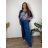 Women's Long Chiffon Short Sleeve Dress (S/M ONE SIZE) ITALIAN FASHION IMWGS231048 46/48/50 black