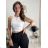 Women's strappy crop top (S/M ONE SIZE) ITALIAN FASHION IMPLP2309080050 dark brown XS/S/M