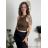 Women's strappy crop top (S/M ONE SIZE) ITALIAN FASHION IMPLP2309080050 dark brown XS/S/M