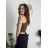 Women's strappy crop top (S/M ONE SIZE) ITALIAN FASHION IMPLP2309080050 dark brown XS/S/M