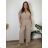 Summer dress oval short sleeve women's oversized (50/52/54 ONE SIZE) ITALIAN FASHION IM425011 46/48/50 beige