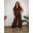 Summer dress oval short sleeve women's oversized (50/52/54 ONE SIZE) ITALIAN FASHION IM425011 46/48/50 beige