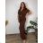 Summer dress oval short sleeve women's oversized (50/52/54 ONE SIZE) ITALIAN FASHION IM425011 46/48/50 beige