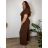 Summer dress oval short sleeve women's oversized (50/52/54 ONE SIZE) ITALIAN FASHION IM425011 46/48/50 beige