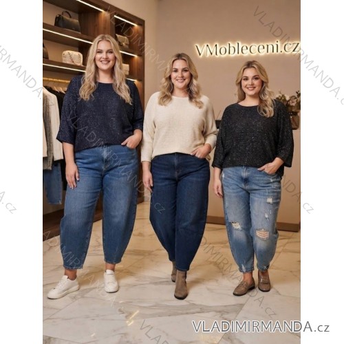 Elegant sweatpants with belt, women's oversized (42/44/46 ONE SIZE) ITALIAN FASHION IM4260310 54/56/58 black