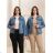 Women's short denim jacket (2XL-6XL) MOON GIRL MOG26GYD2609B/DUR 2XL blue
