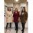 Women's Long Sleeve Hooded Lamb Coat (S/M/L ONE SIZE) ITALIAN FASHION IMWDD24257 S / M / L wine