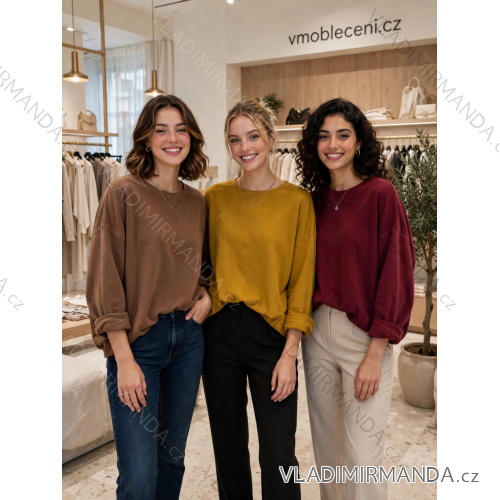 Women's Oversized Knitted Long Sleeve Sweater (S/M ONE SIZE) ITALIAN FASHION IMSN2416125