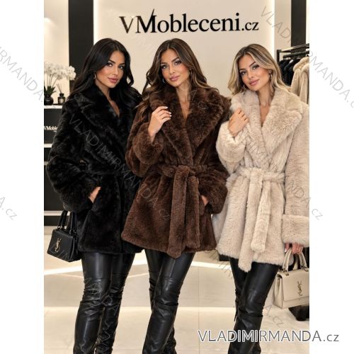 Women's oversized long sleeve tie-up coat (XL/XXL ONE SIZE) ITALIAN FASHION IMC260253 S / M / L light beige