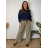 Elegant sweatpants with belt, women's oversized (42/44/46 ONE SIZE) ITALIAN FASHION IM4260310 44/46/48 black