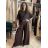 Elegant oversize long wide-leg trousers with belt for women (S/M/L ONE SIZE) ITALIAN FASHION IM3262969 S / M / L beige