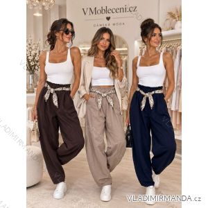 Elegant oversize long wide-leg trousers with belt for women (S/M/L ONE SIZE) ITALIAN FASHION IM3262969