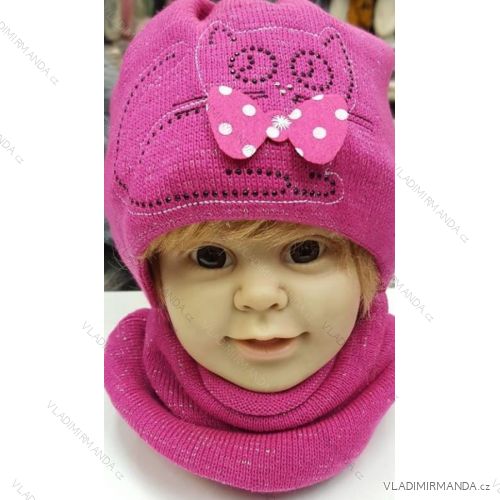 Set of hat caps winter baby girl (3-8 years) POLSKÁ VÝROBA POL117117
